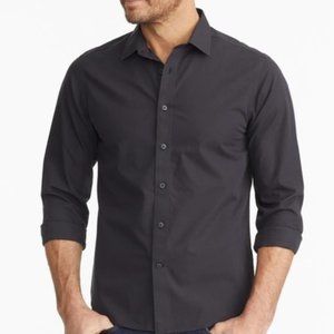 UNTUCKIT Black Cornerstone Long Sleeve Cotton Shirt - REGULAR Fit - SMALL
